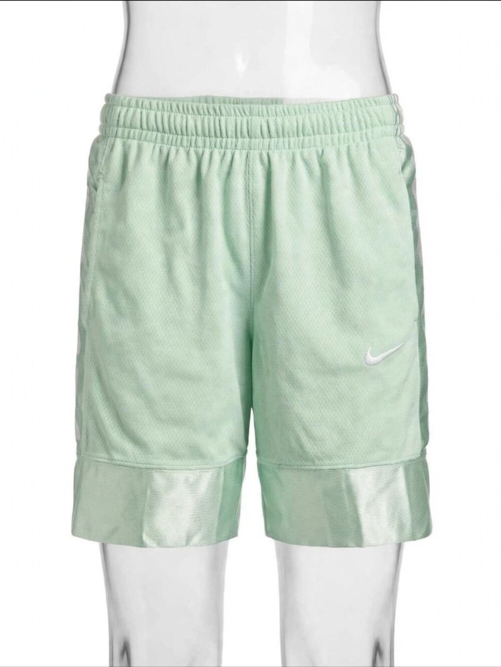 Nike Youth Mint Green Athletic Shorts with White Swoosh NWT Size Small